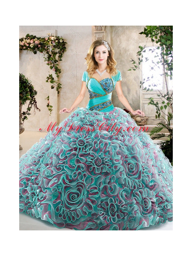 Hot Sale Beading and Ruffles Quinceanera Gowns with Sweetheart