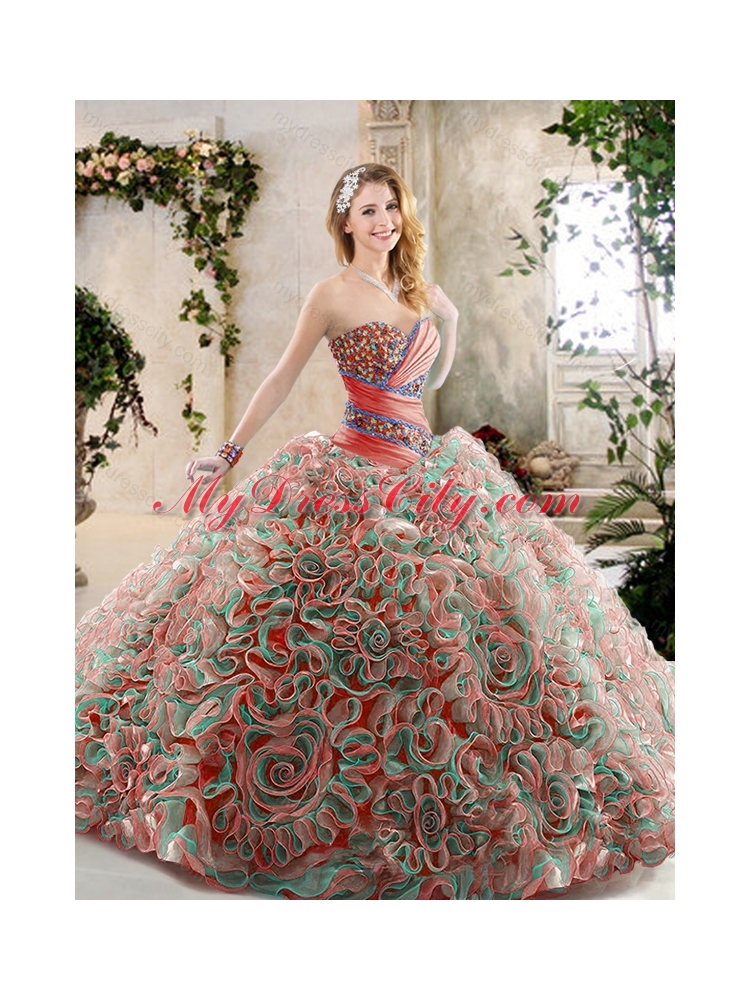 Hot Sale Beading and Ruffles Quinceanera Gowns with Sweetheart