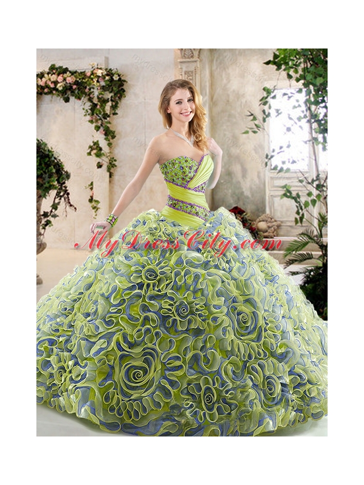 Hot Sale Beading and Ruffles Quinceanera Gowns with Sweetheart