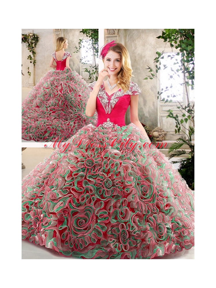 Latest Brush Train 2016 Quinceanera Gowns in Multi Color