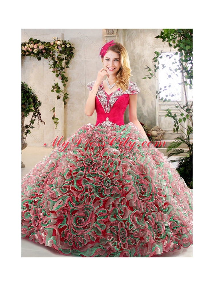 Latest Brush Train 2016 Quinceanera Gowns in Multi Color