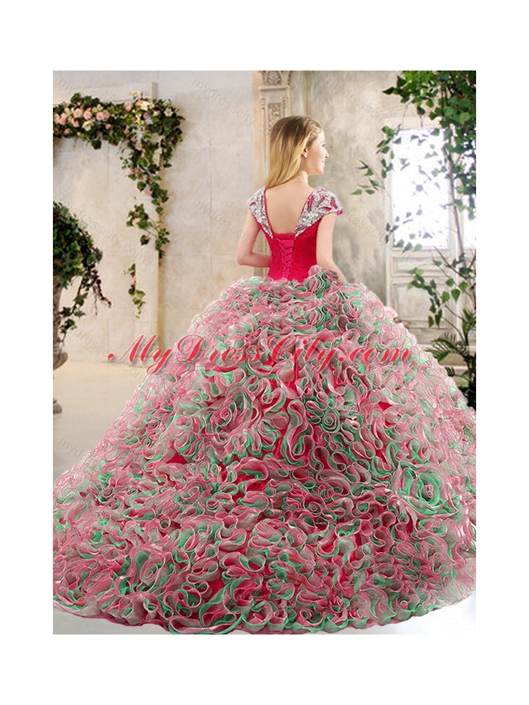 Latest Brush Train 2016 Quinceanera Gowns in Multi Color