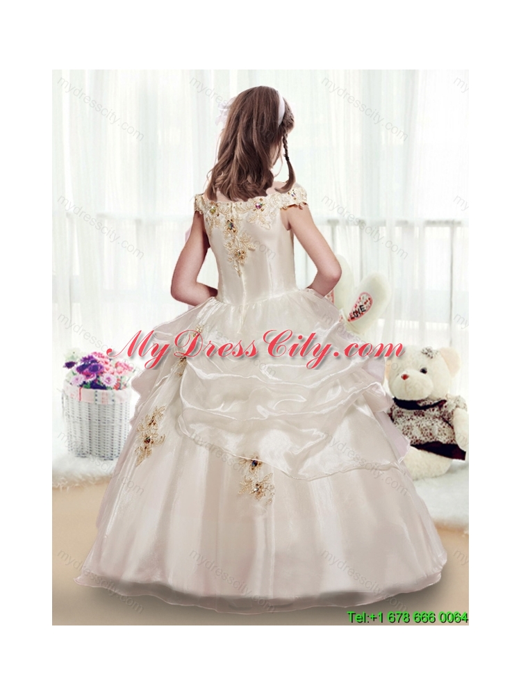 Elegant Off the Shoulder Mini Girls Party Dresses with Beading