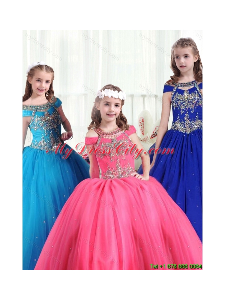 Gorgeous Off the Shoulder Girls Party Dresses with Beading