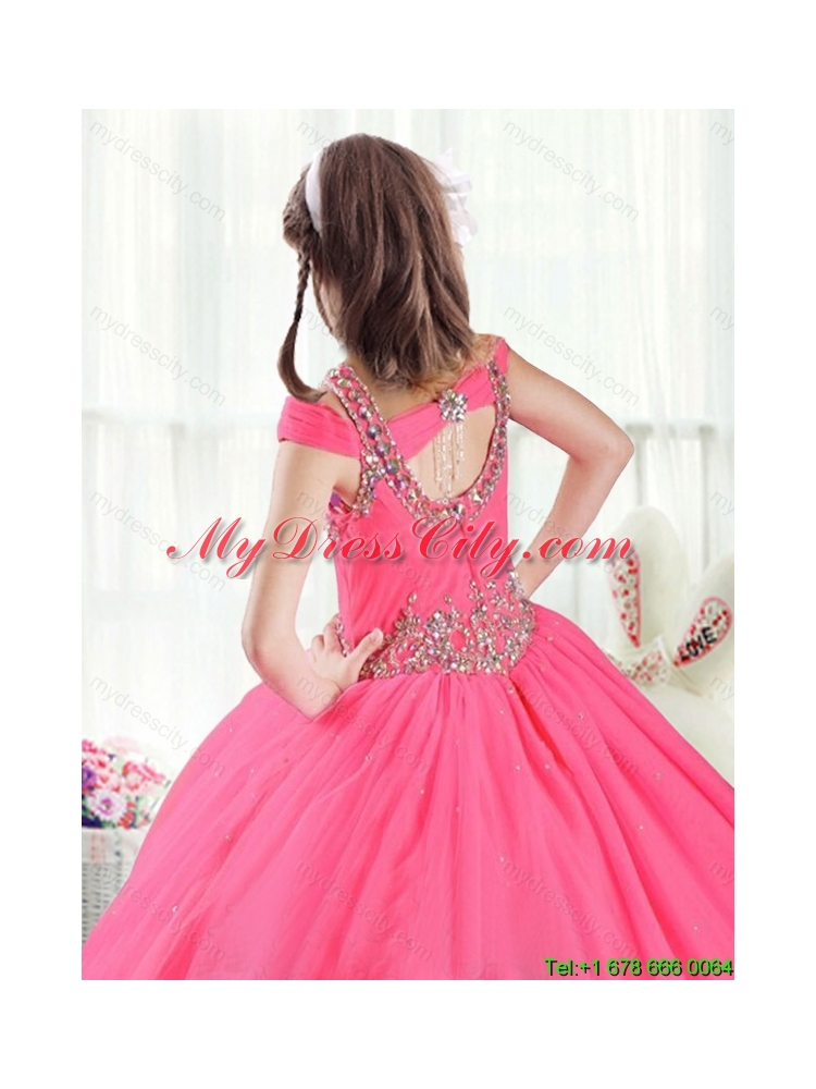 Gorgeous Off the Shoulder Girls Party Dresses with Beading