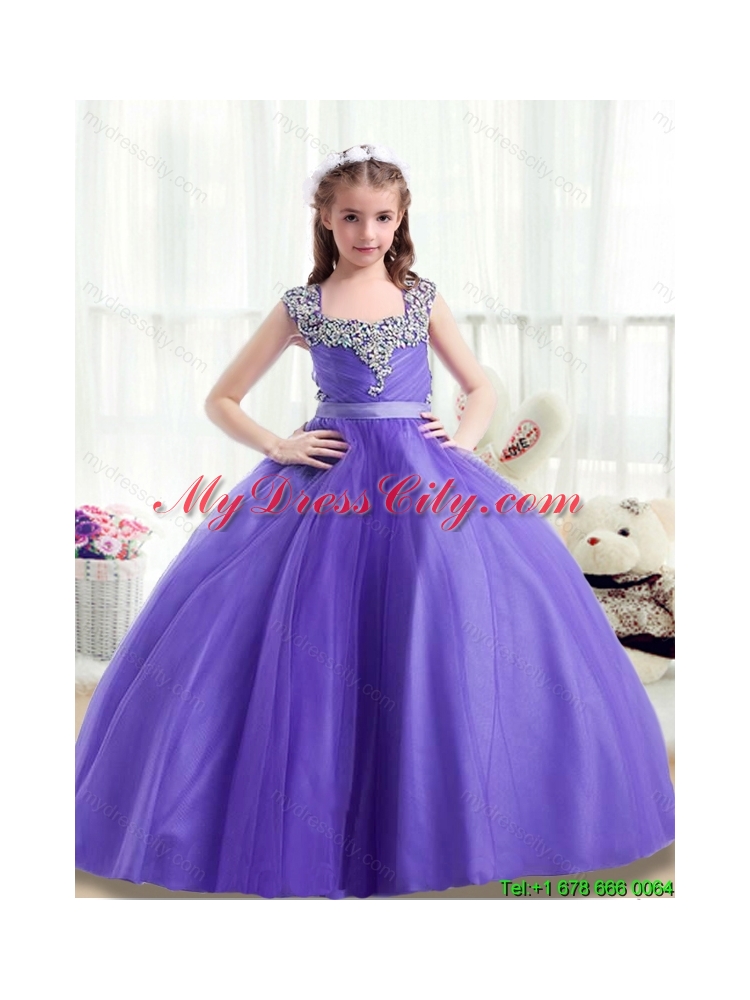 Classical Square Beading Mini Quinceanera Dresses with Cap Sleeves