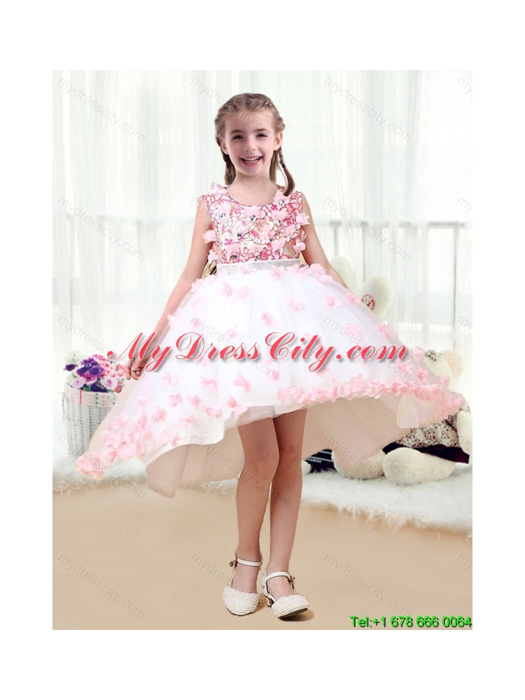 Latest  High Low Flower Girl Dresses with Appliques