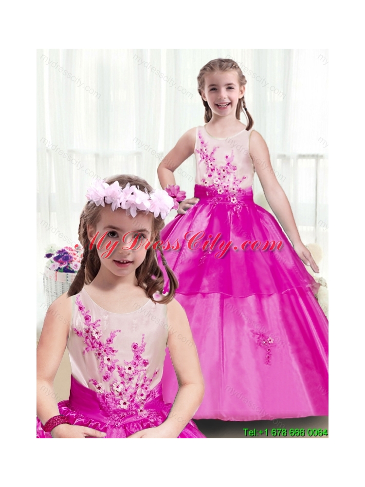 Latest Scoop Appliques Mini Quinceanera Gowns in Multi Color