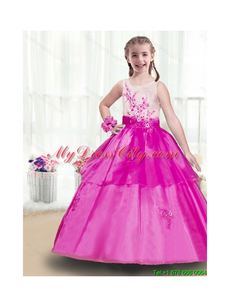 Latest Scoop Appliques Mini Quinceanera Gowns in Multi Color