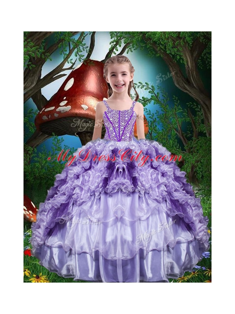 Luxurious Ball Gown Beading and Ruffles Mini Quinceanera Dresses for 2016