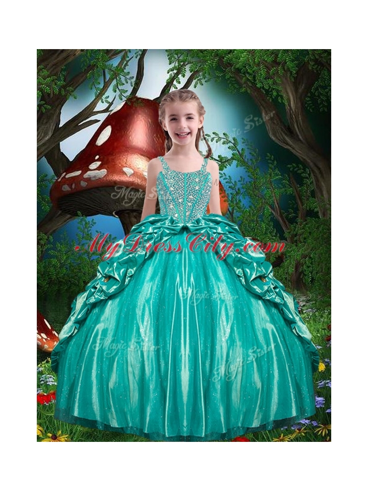 Pretty Straps Beading 2016 Little Girl Pageant Dresses