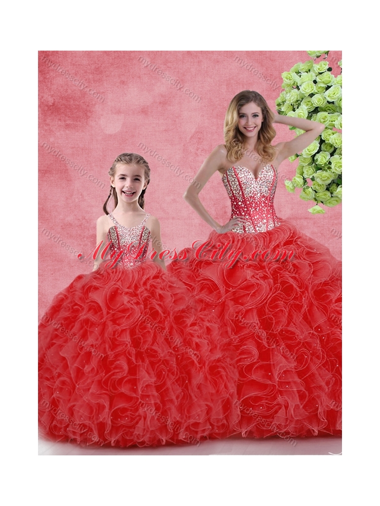 Cheap Ball Gown Sweetheart Princesita with Quinceanera Dress with in Red