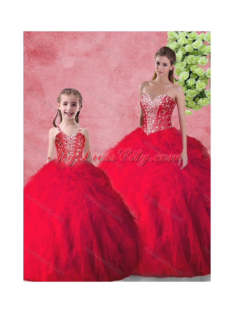 Hot Sale Beading 2016 Princesita with Quinceanera Dress with in Red