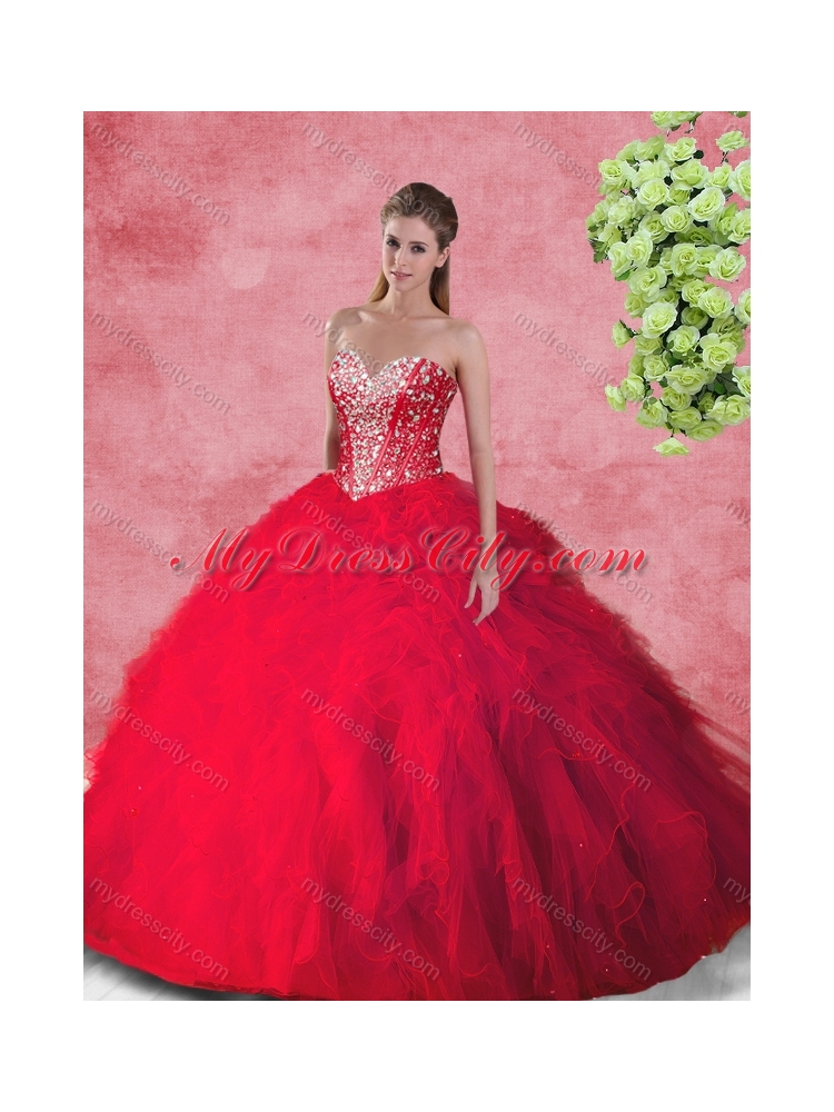 Hot Sale Beading 2016 Princesita with Quinceanera Dress with in Red