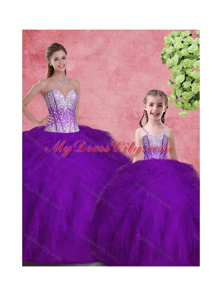 Hot Sale Wine Red Princesita with Quinceanera Dress with Beading and Ruffles