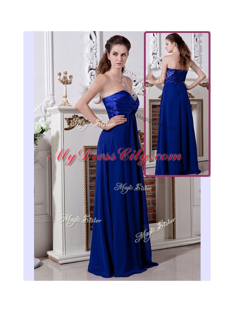 Beautiful Empire Sweetheart Long Prom Dress in Royal Blue