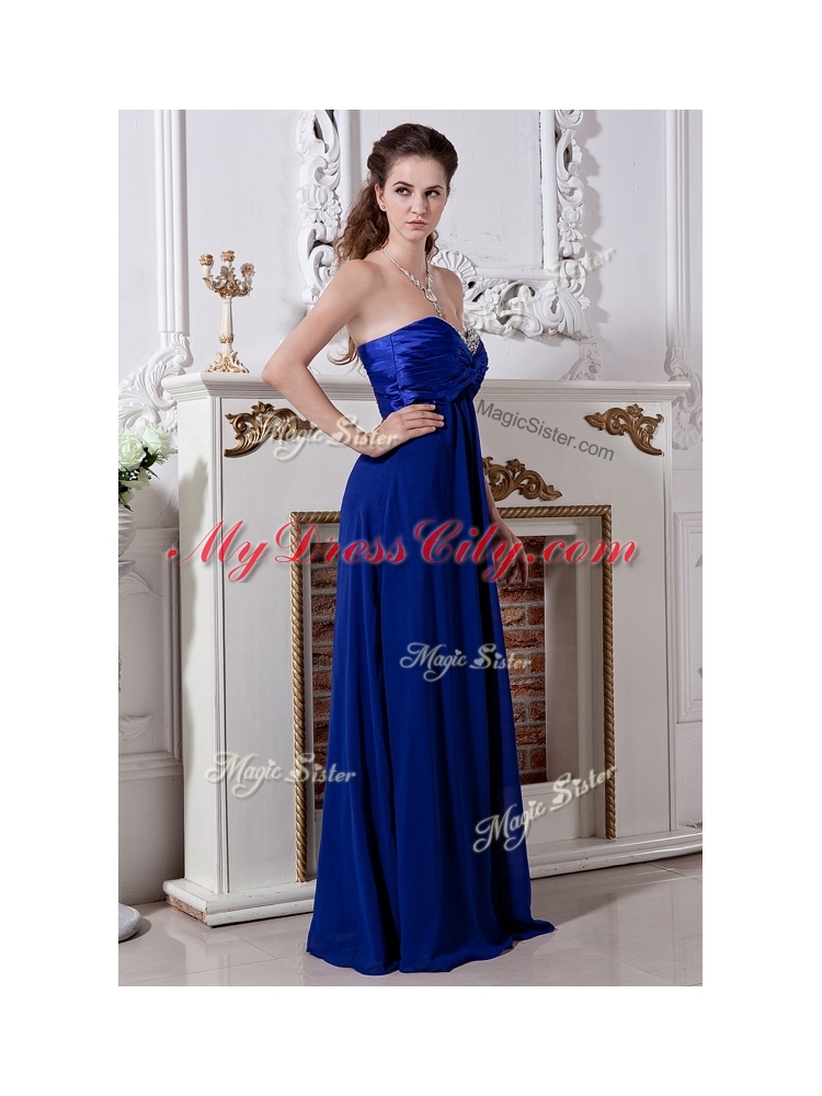 Beautiful Empire Sweetheart Long Prom Dress in Royal Blue