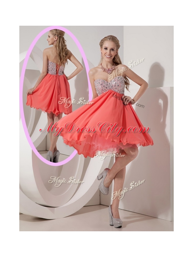 Beautiful  Sweetheart Mini Length Beading Prom Dress for Homecoming