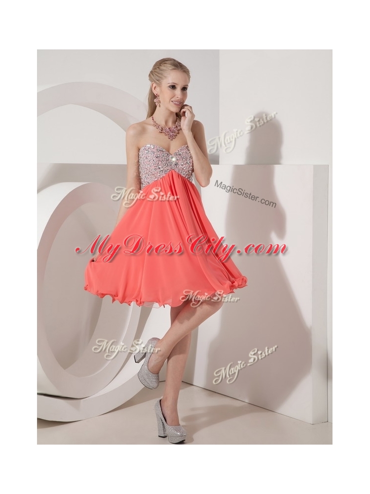 Beautiful  Sweetheart Mini Length Beading Prom Dress for Homecoming