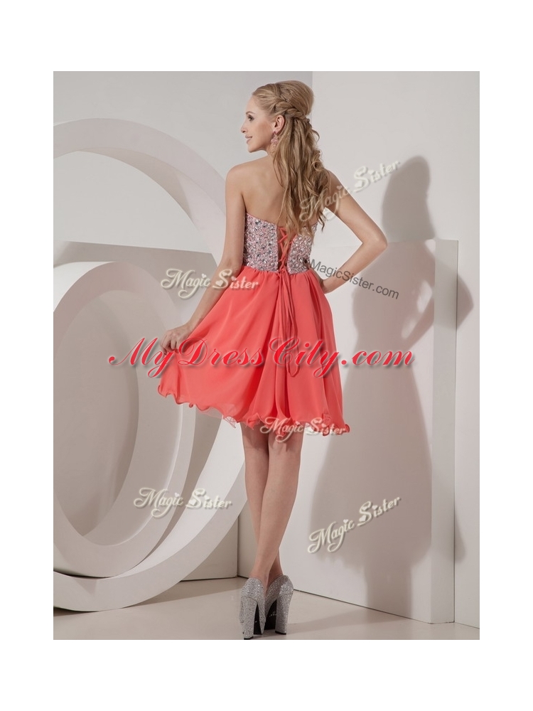 Beautiful  Sweetheart Mini Length Beading Prom Dress for Homecoming