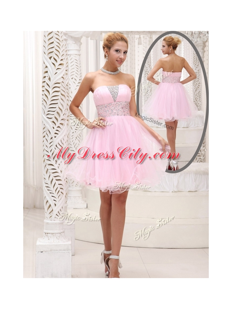 Exquisite Strapless Beading Short Prom Dress for Homecoming