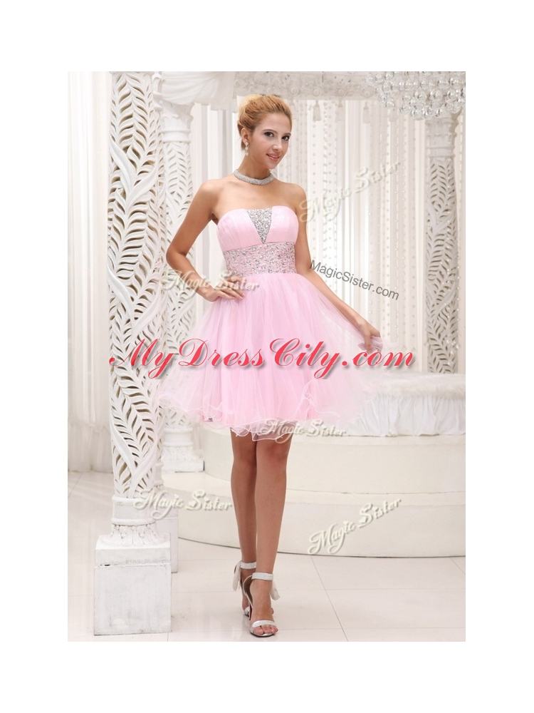 Exquisite Strapless Beading Short Prom Dress for Homecoming