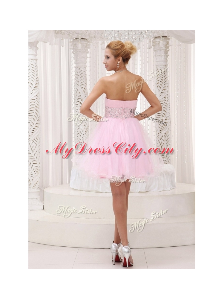 Exquisite Strapless Beading Short Prom Dress for Homecoming