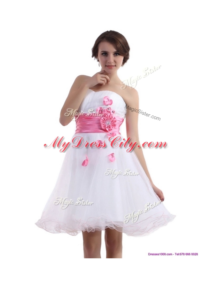 Cheap A Line Sweetheart Bridesmaid  Dresses with Hand Made Flowers