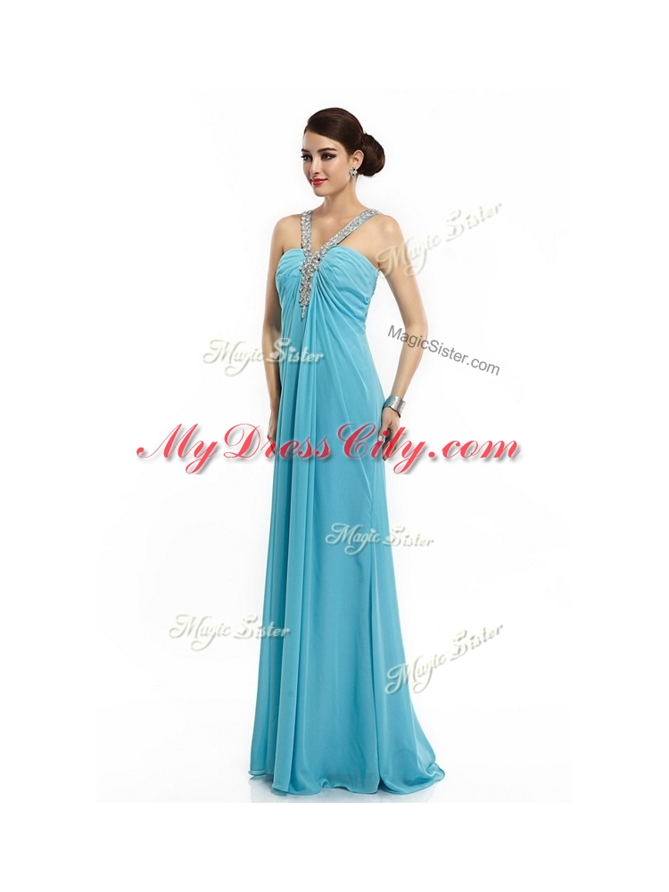 Latest Empire Brush Train Beaded Discount Evening Dresses