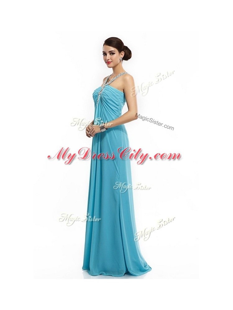 Latest Empire Brush Train Beaded Discount Evening Dresses