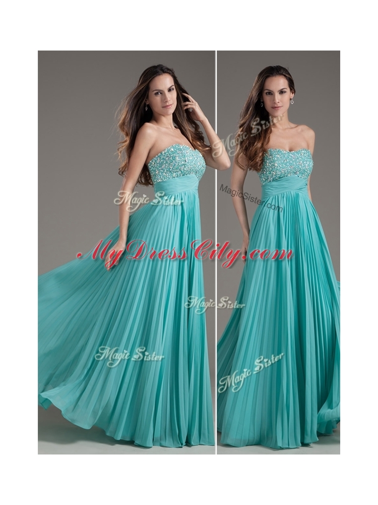 Classical Empire Strapless Turquoise Long Discount Evening Dress