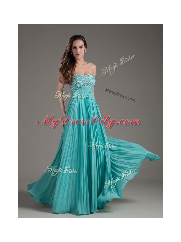 Classical Empire Strapless Turquoise Long Discount Evening Dress