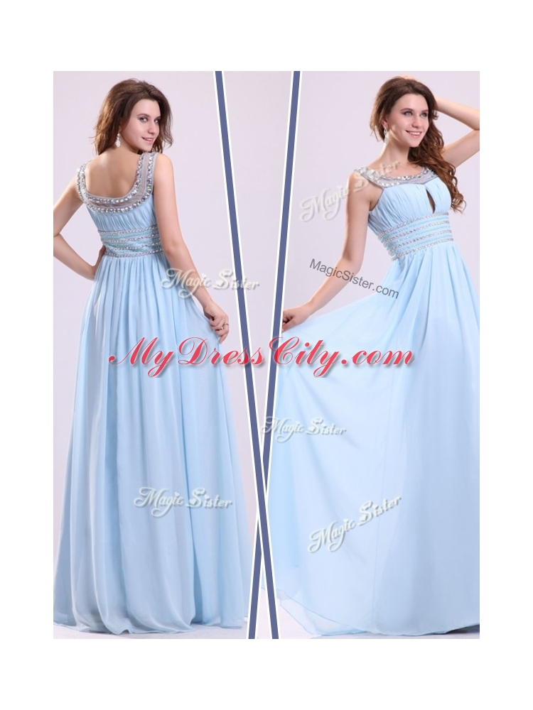 Elegant Empire Straps Sweetheart Designer Prom Dresses with Beading