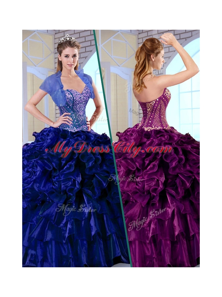 Luxurious Ball Gown Sweetheart Quinceanera Dresses with Ruffles and Appliques