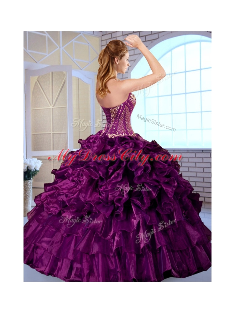 Luxurious Ball Gown Sweetheart Quinceanera Dresses with Ruffles and Appliques