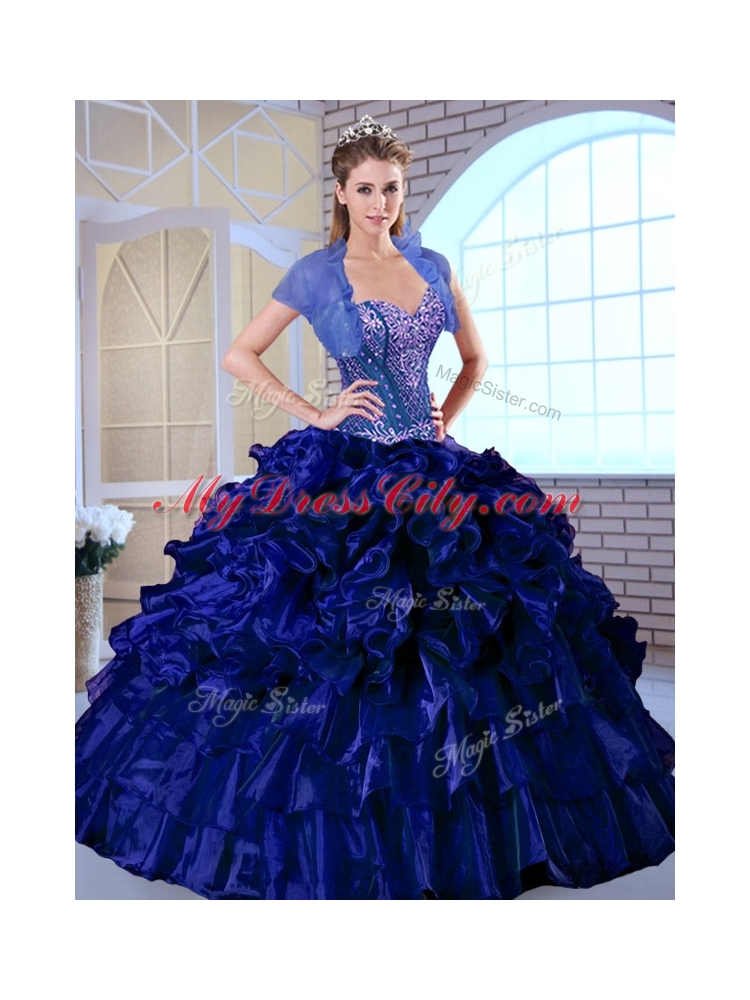 Luxurious Ball Gown Sweetheart Quinceanera Dresses with Ruffles and Appliques