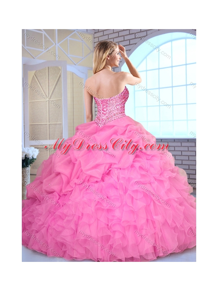 Pretty Ball Gown Sweetheart Beading and Pick Ups Quinceanera Gowns