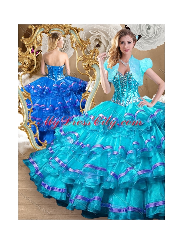 2016 Perfect Ball Gown Quinceanera Dresses with Ruffled Layers