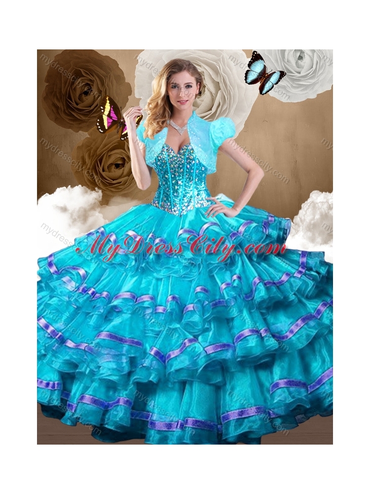 2016 Perfect Ball Gown Quinceanera Dresses with Ruffled Layers