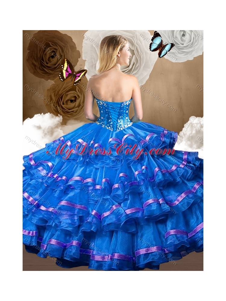 2016 Perfect Ball Gown Quinceanera Dresses with Ruffled Layers