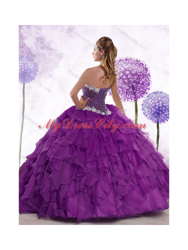 Low Price Ball Gown Sweetheart Quinceanera Dresses with Ruffles and Sequins