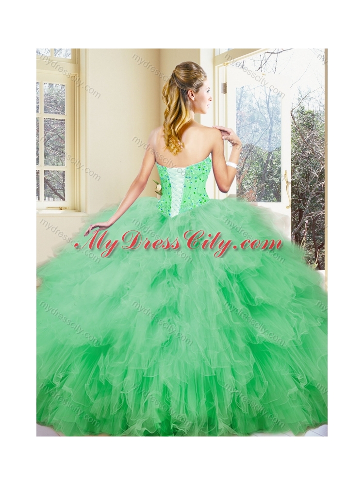 Luxurious Sweetheart Beading and Ruffles Quinceanera Dresses