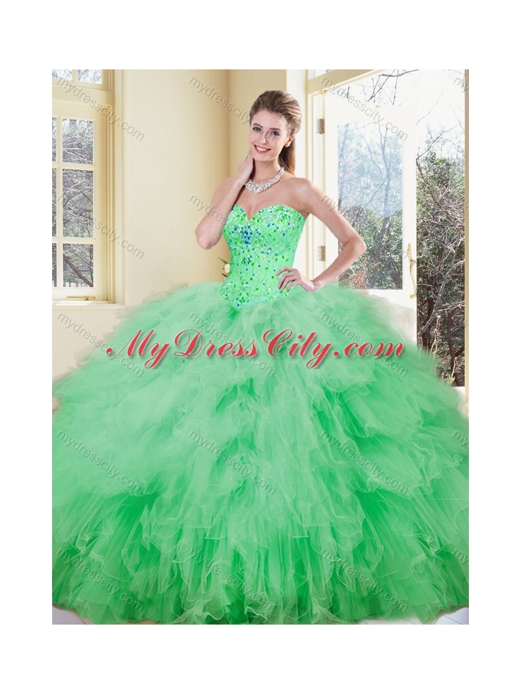 Luxurious Sweetheart Beading and Ruffles Quinceanera Dresses