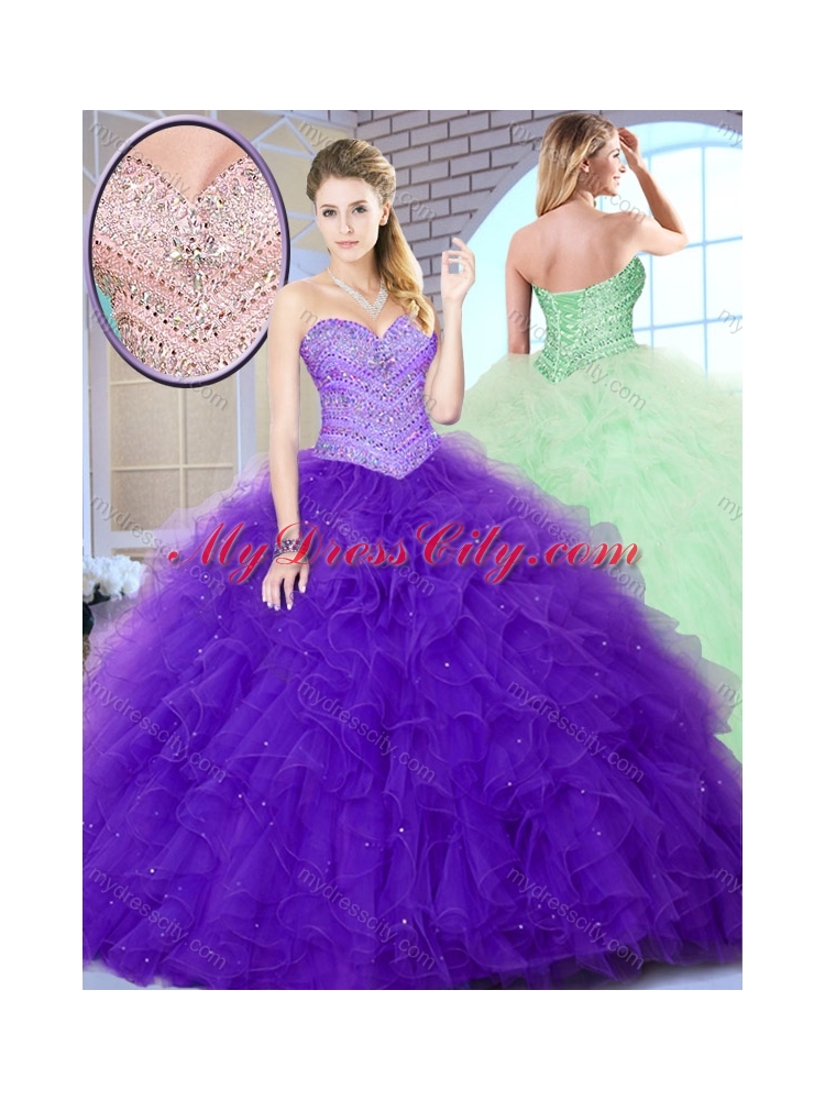 Brand New Style Ball Gown Sweet 16 Dresses with Beading and Ruffles