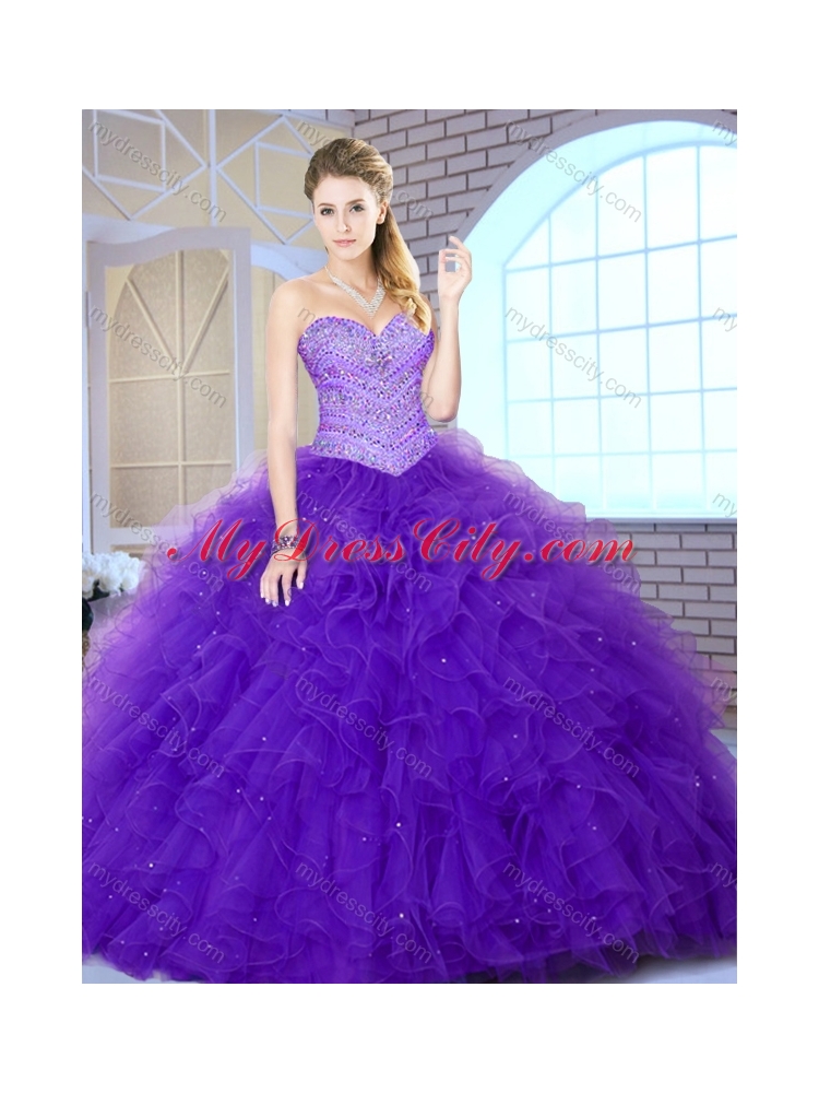 Brand New Style Ball Gown Sweet 16 Dresses with Beading and Ruffles