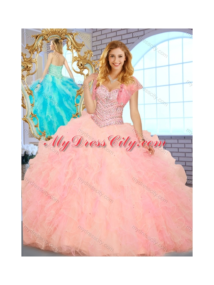 Lovely Ball Gown Sweetheart Quinceanera Dresses with Beading and Ruffles