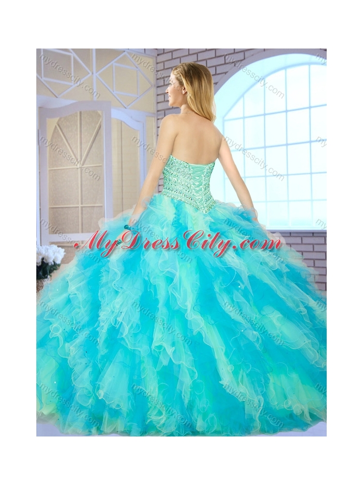 Lovely Ball Gown Sweetheart Quinceanera Dresses with Beading and Ruffles