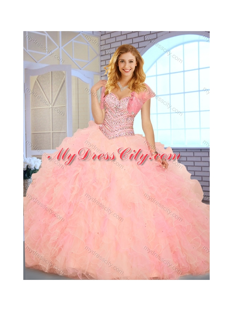 Lovely Ball Gown Sweetheart Quinceanera Dresses with Beading and Ruffles