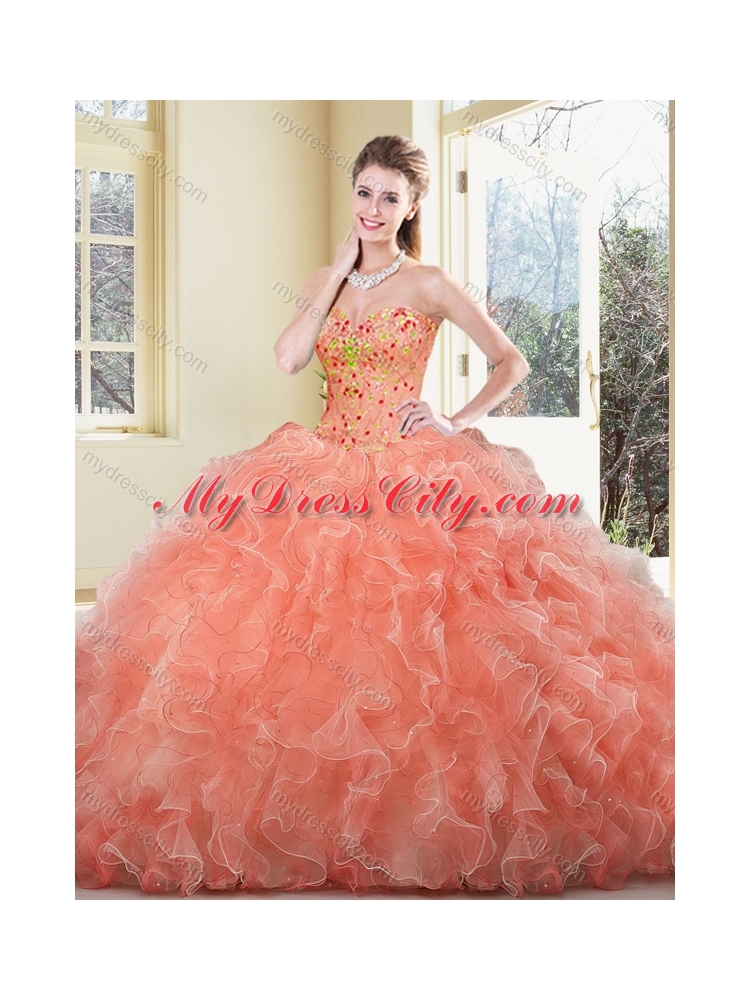 New Arrivals Ball Gown Beading and Ruffles Sweet 16 Dresses