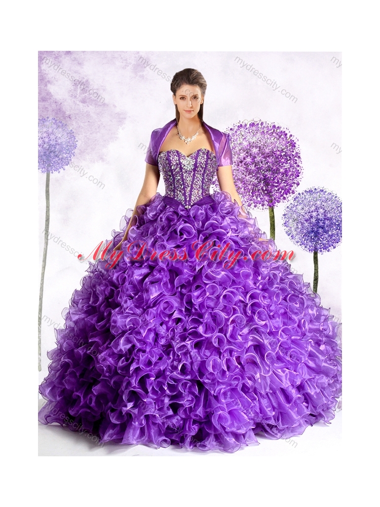 New Style Sweetheart Quinceanera Dresses with Beading and Ruffles